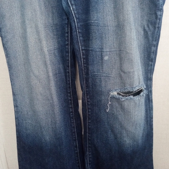 Decree Pants Size 15 Distressed Bootcut Blue Jeans Hole in Knee Worn Bottom Hem - Picture 4 of 15